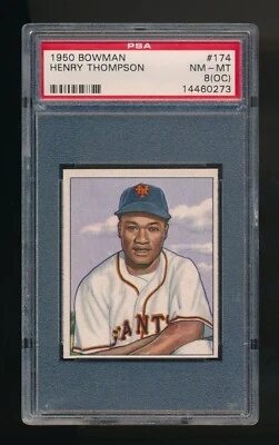 1950 Bowman Henry Hank Thompson PSA 8 (OC) NM/MT NY Giants Rookie (RC) - Image 1 of 2