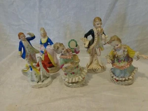 Lot of 6 Small Vintage Made in Japan & Occupied Japan Colonial Style Figurines  - Picture 1 of 12