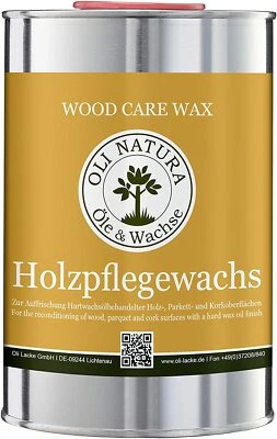 OLI LACKE GMBH OLI-NATURA Holz-Pflegewachs, 1 Liter, Farblos/Natur