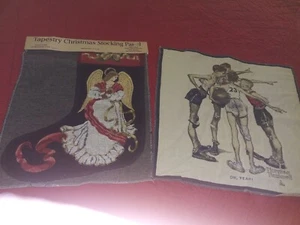 Tapestry Christmas Stocking Panel New Angel USA & Norman Rockwell Cushion Panel - Picture 1 of 9