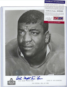 Dick Lane Autographed 8x10 Photo Detroit Lions Football HOFer PSA "Night Train"