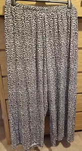 F&F Wide Leg Black & White Loose Harem Pants Trousers Size 22 - Picture 1 of 5
