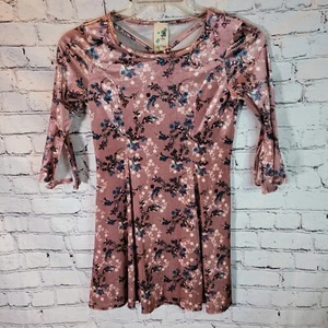 Lily Bleu, Pink Floral Velvet Dress, Size 12 - Picture 1 of 5