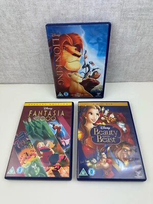 Disney Beauty and the Beast, The Lion King Fantasia 2000 Movies Dvd  Set - Image 1 of 3