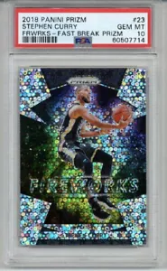 Panini Prizm Fireworks Fast Break Prizm #23 2018 Stephen Curry Warriors PSA 10 - Imagen 1 de 2