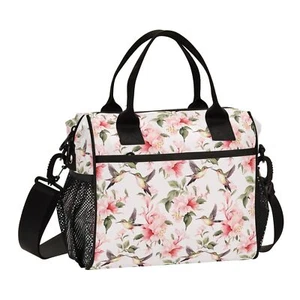 Cherry Blossom Lunch Bag Insulated Cooler Tote for Work Camping Picnic Use - Picture 1 of 6