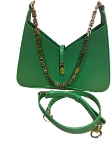 Givenchy NWT Green Voyou Chain /Leather Zipped Shoulder Bag Authentic - Picture 1 of 8