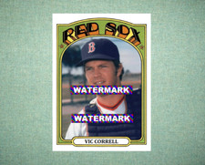 Vic Correll Boston Red Sox 1972 Style Custom Baseball Art Card