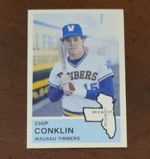 RARE 1982 Wausau Timbers CHIP CONKLIN #28 Minor League Baseball Card