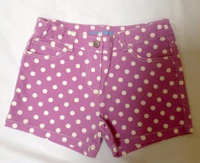 NUEVO SIN ETIQUETAS Mini Boden Niña Púrpura Claro Corazón Bolsillo Manchado Lunares Pantalones Cortos 11y 11y Foto 1 de 3