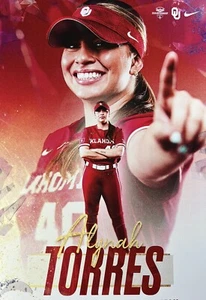 2024 Alynah Torres Oklahoma Sooners Softball Senior Poster Arizona State - Picture 1 of 2