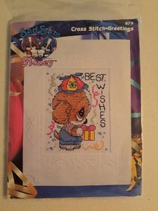 Cross Stitch Greetings #879 Sad Sam Honey Best Wishes Cross Stitch Card Kit - Picture 1 of 2