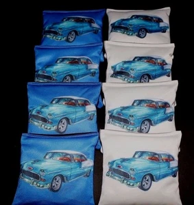 CLASSIC VINTAGE CHEVY CAR LOVERS 8 ACA Regulation Cornhole Bean Bags B199 - Bild 1 von 1