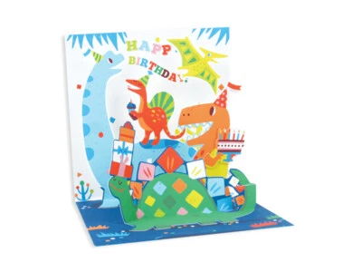 Up with Paper Pop Up Greeting Card - Dinosaur Birthday - Image 1 of 2