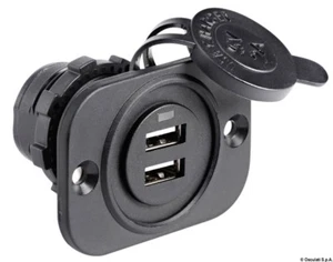 Osculati Doppel USB schwarz Buchse 12/24 V Boot Wohnwagen Wohnmobil - 14.516.01 - Bild 1 von 4