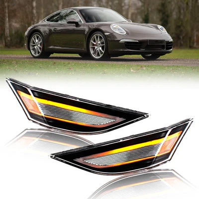 Clear Led Side Marker Lights for Porsche 911 991 Carrera 981 Cayman Boxster 718 Foto 1 de 4