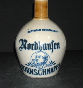 Short 7" Nordhaufen Kornschnapps Jug Blue Stoneware - Picture 1 of 4