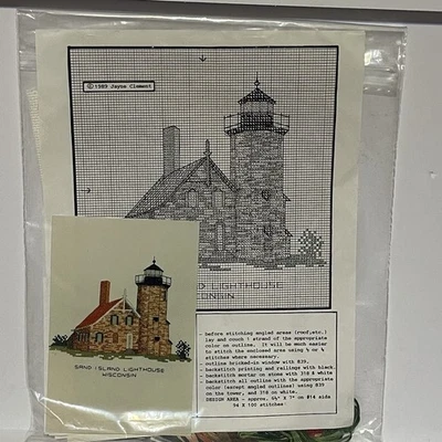 Sand Island Lighthouse Wisconsin Cross Stitch Kit Jayne Clement Pattern 7”X 6.5” - Image 1 of 2