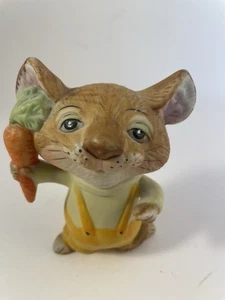 Estatuilla de ratones ratón de resorte de cerámica Homco de colección 5601 zanahoria - Imagen 1 de 5