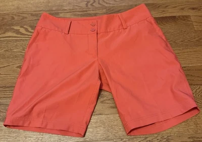 Adidas Bermuda Climalite 9 Inch Golf Shorts Women’s Size 10 • Coral Performance - Image 1 of 4