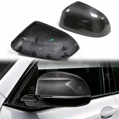 Carbon Fiber M Style Side Mirror Cover Cap For BMW X3 X4 X5 X6 X7 G01 G03 G05 - Image 1 of 4