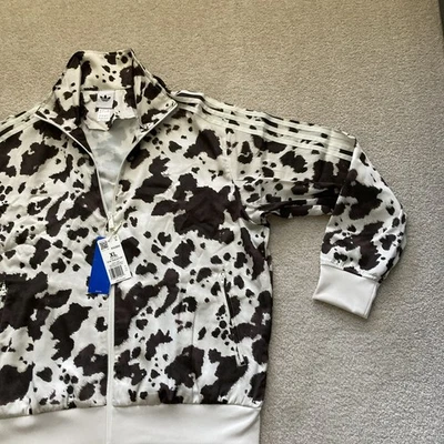 Adidas Originals Women’s Classics Satin Track Jacket XL Animal Cow Print - Image 1 of 4