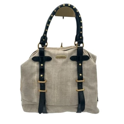 Cartera Cartera Rebecca Minkoff Beige Lona Negra Charol Acentos Foto 1 de 4