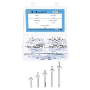 1/4" x 1 to 3"(D x L) Drive Anchors Set - 50Pack - Hammer Drive Nail - Silver - Imagen 1 de 6