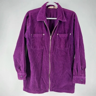 Chaqueta Faded Glory Authentic Wear para mujer de pana color ciruela cremallera completa talla M Foto 1 de 4