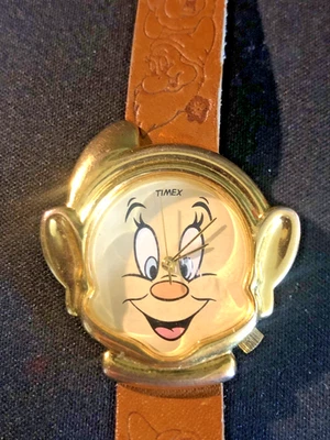 Timex Leather Disney Dopey Snow White & The 7 Dwarfs Watch NEW Battery - image 1 of 4