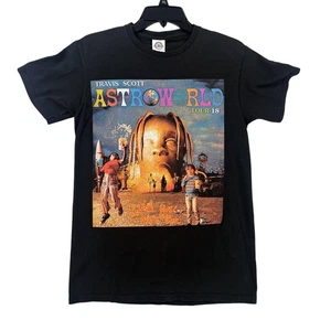 Travis Scott Astroworld Shirt Mens Small Black Tour 2018 Wish You Were Here Tee - Picture 1 of 9