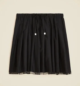 Neu mit Etikett J. Crew Plissee-Minirock mit Bindegürtel schwarz Größe Large  - Bild 1 von 6