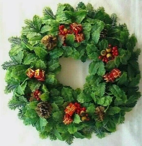 18 Zoll Frühlingskranz für Haustür Kunstblumenkranz mit grünen Blättern - Bild 1 von 5