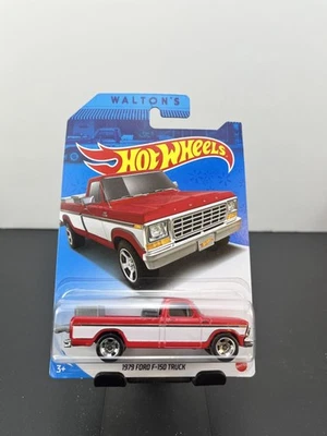 Camioneta Ford F-150 1979 Mainline Walmart 2021 exclusiva de Walton roja Hot Wheels Foto 1 de 4