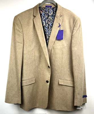 Blazer para hombre Alan River talla XL cachemir forrado tostado 100 % algodón dos botones Foto 1 de 4