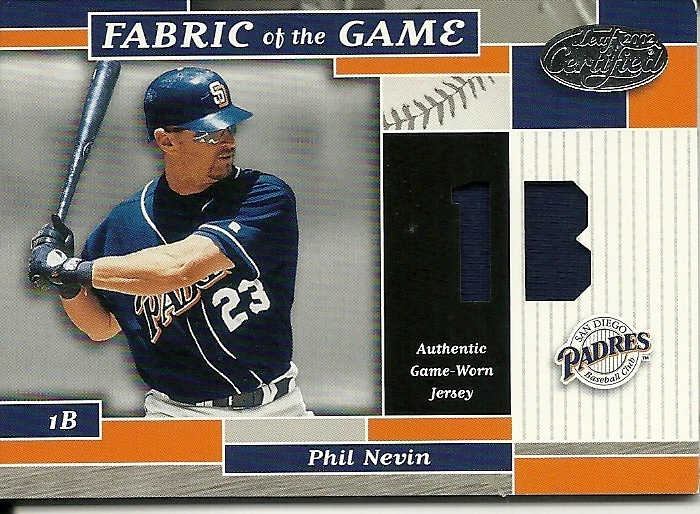 2002 Leaf Certified Materials Fabric Of The Game Position Phil Nevin 84 29/50 - Image 1 of 2