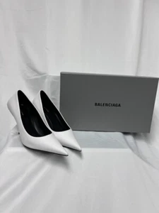 Balenciaga Soft Nappa Square Knife 80mm Pumps 36.5 White - Picture 1 of 2