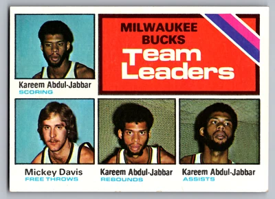 1975-76 TOPPS #126 KAREEM ABDUL-JABBAR & MICKEY DAVIS BUCKS - Image 1 of 3