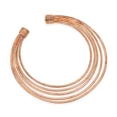 Pure Copper 5 Strands Wire Choker Necklace Copper Wire Design Ethnic Necklace - Image 1 of 3