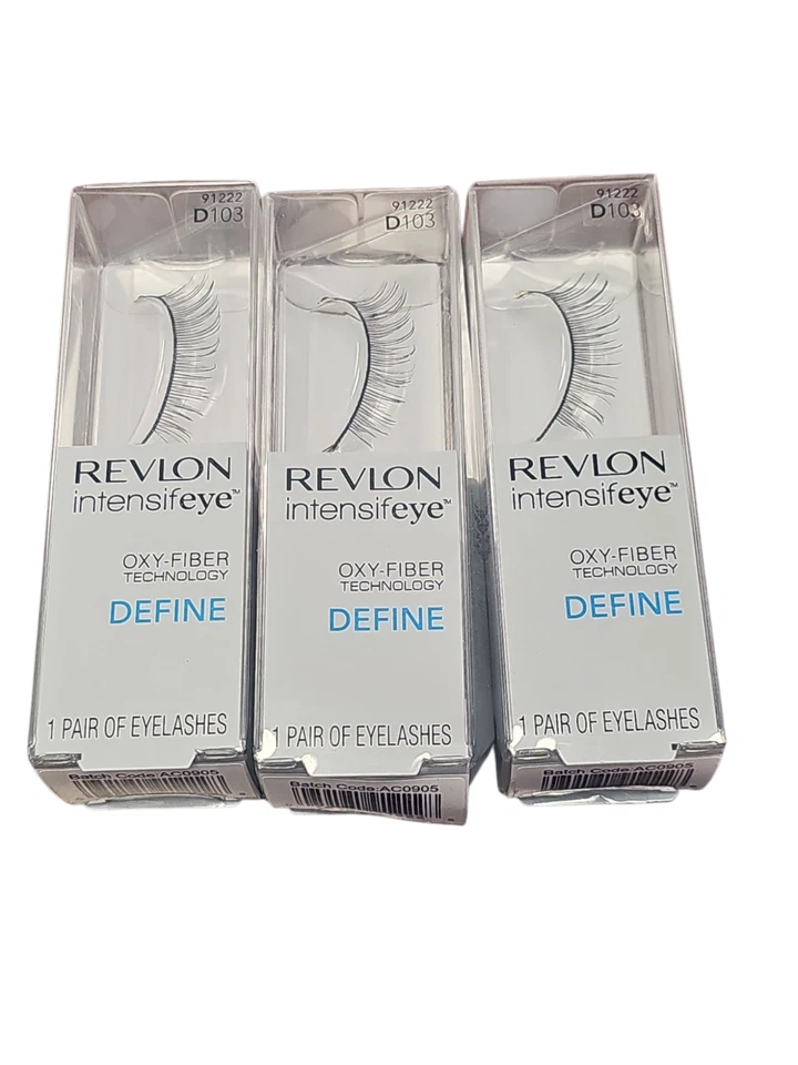 Lot 3 Pairs Revlon Eyelashes 91222 D103 False Fake Intensifeye Define Eye Lashes - Image 1 of 1