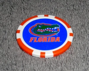 NCAA COLLEGE FOOTBALL FLORIDA GATORS COLLECTIBLE POKER CHIP GOLF BALL MARKER - Picture 1 of 1