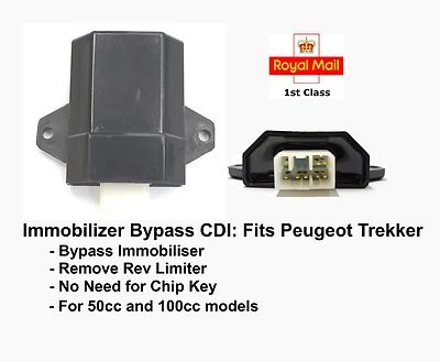 Immobiliser Chip Key Bypass CDI for Peugeot Trekker 50cc 100cc ACI100 ACI100.01 - Image 1 of 4