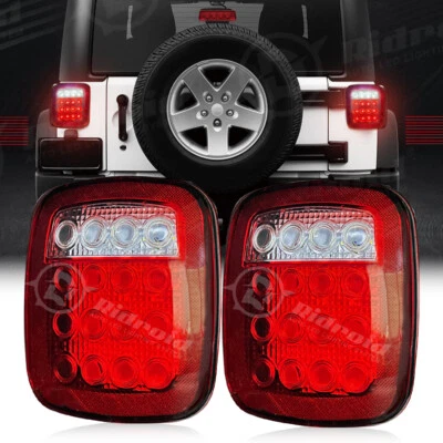 for Jeep Wrangler TJ 1996-2006 LED Tail Lights Rear Brake Lamp Turn Stop Reverse - Image 1 of 4