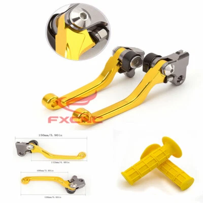 For Suzuki RM125 RM250 2004-2008 Pivot Dirt Bike Brake Clutch Lever Handle Grips - Image 1 of 4