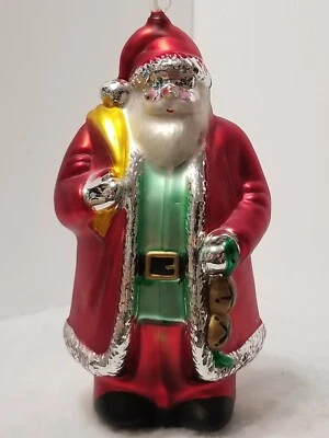 DE COLECCIÓN DEPARTAMENTO 56 VIDRIO SOPLADO A MANO PIE SANTA CLAUS 9.5" ADORNO Y DECORACIÓN Foto 1 de 4