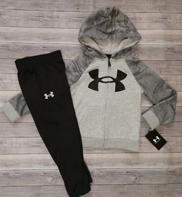 New! Boy's UNDER ARMOUR Zip Up Sweatshirt and Pants Outfit 4 5 6 7  - Image 1 of 4