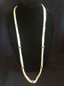 VINTAGE SIGNED LC SILVER MULTI STRAND NECKLACE - Picture 1 of 4