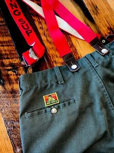 Vintage Ben Davis Rare Logger Pants With Suspender 70s 34x30 Cool Buttons - Picture 1 of 17