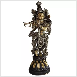 Krishna - Gott der Liebe 51cm 8kg Messing Kupfer Silber Rama Shiva Ganesha Shiva - Bild 1 von 4