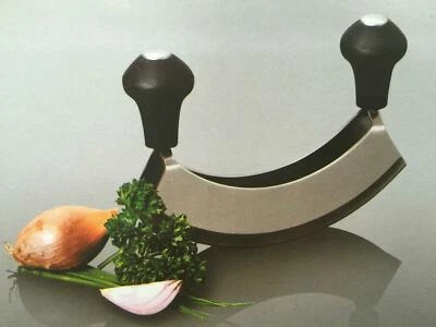 Wiegemesser Kräutermesser Hackmesser Messer EDELSTAHL Zerkleinerer Hacker 17cm - Bild 1 von 3